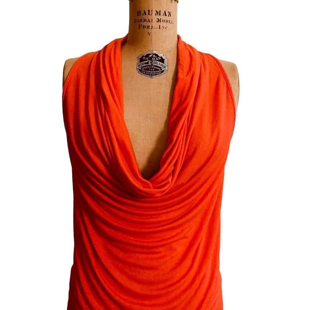 Orange Rubber Ducky sleeveless plunge neck tank top